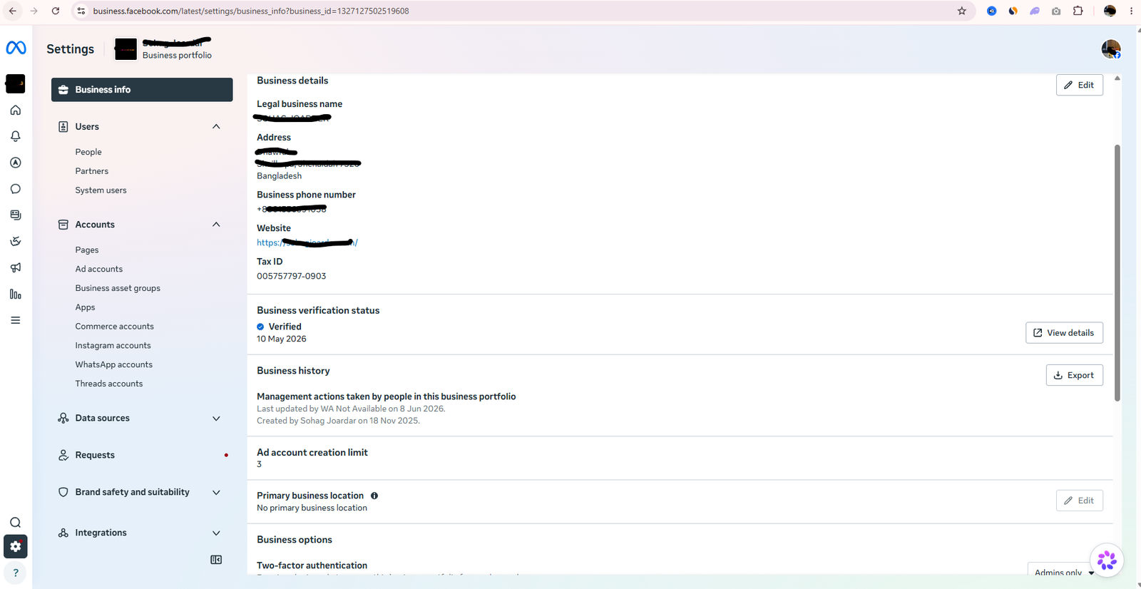 Facebook Business Manager Old And 3 Ad Account (Global)